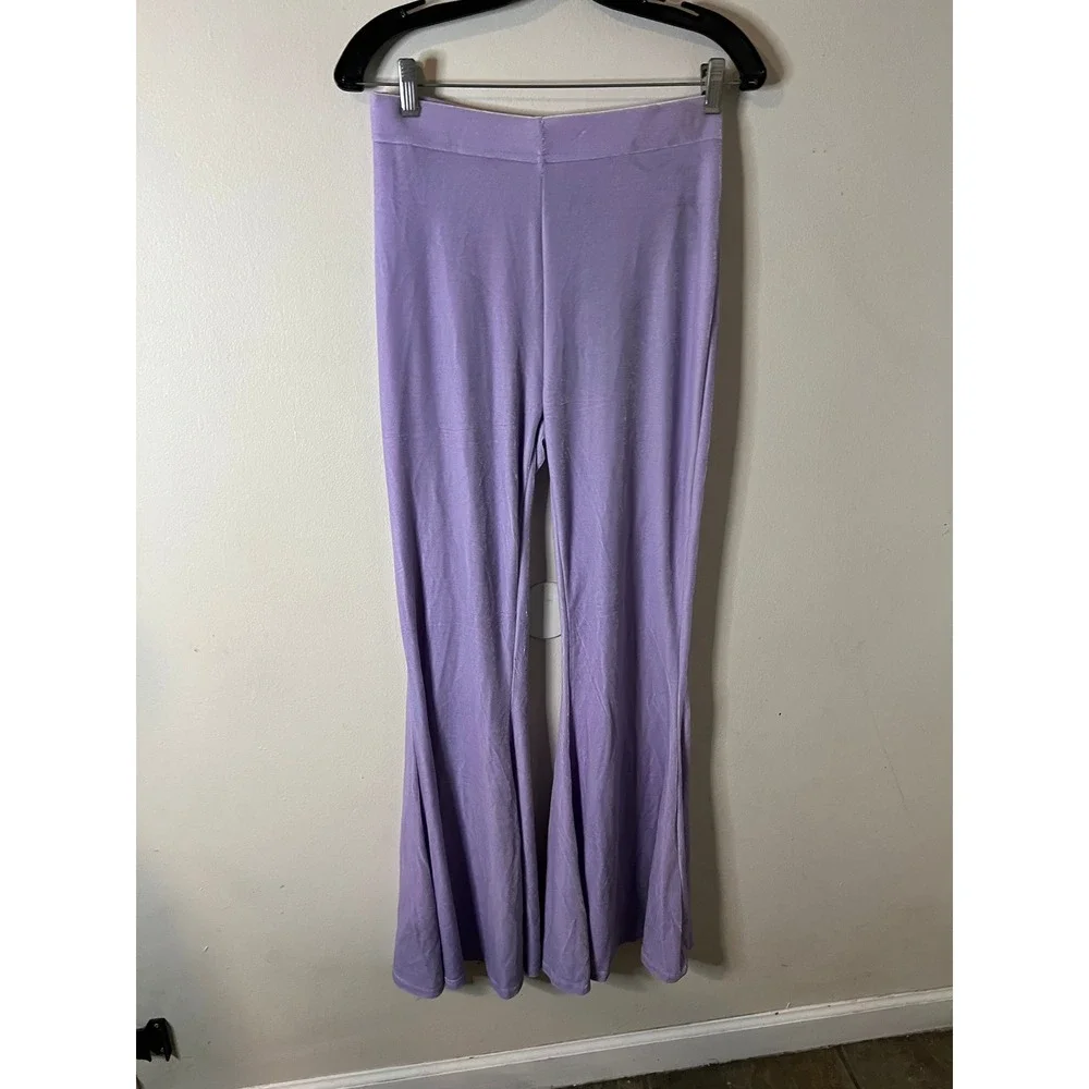 Killstar Moondance Bellbottom pastel lilac leggings - Picture 2 of 6
